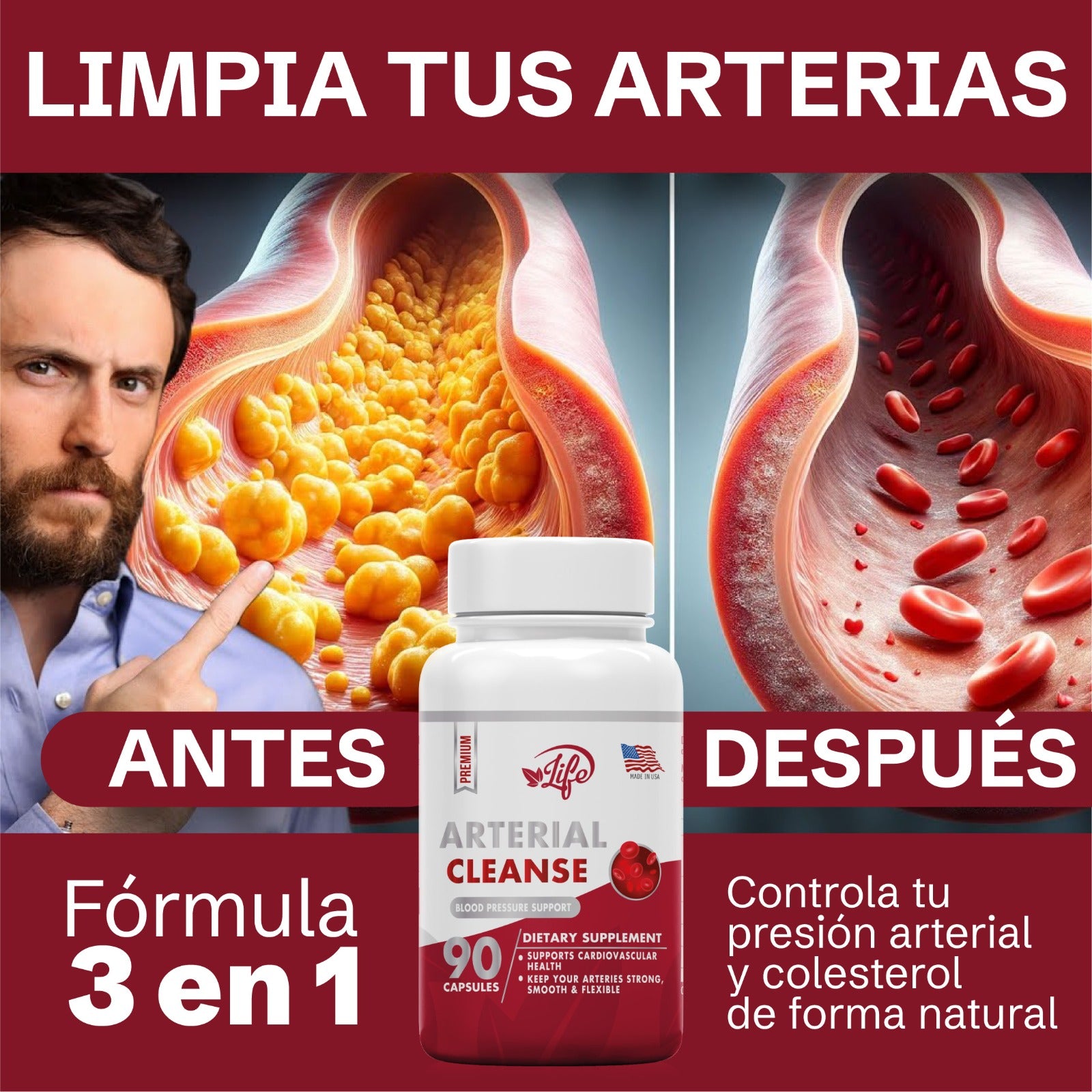 Arterial cleanse 90 capsulas - TodoBacano