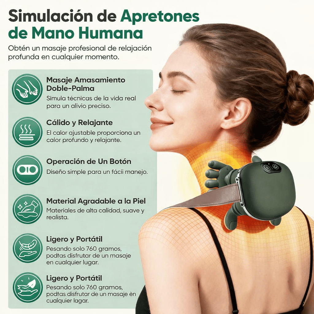 Masajeador de Cuello y espalda doble manos - TodoBacano