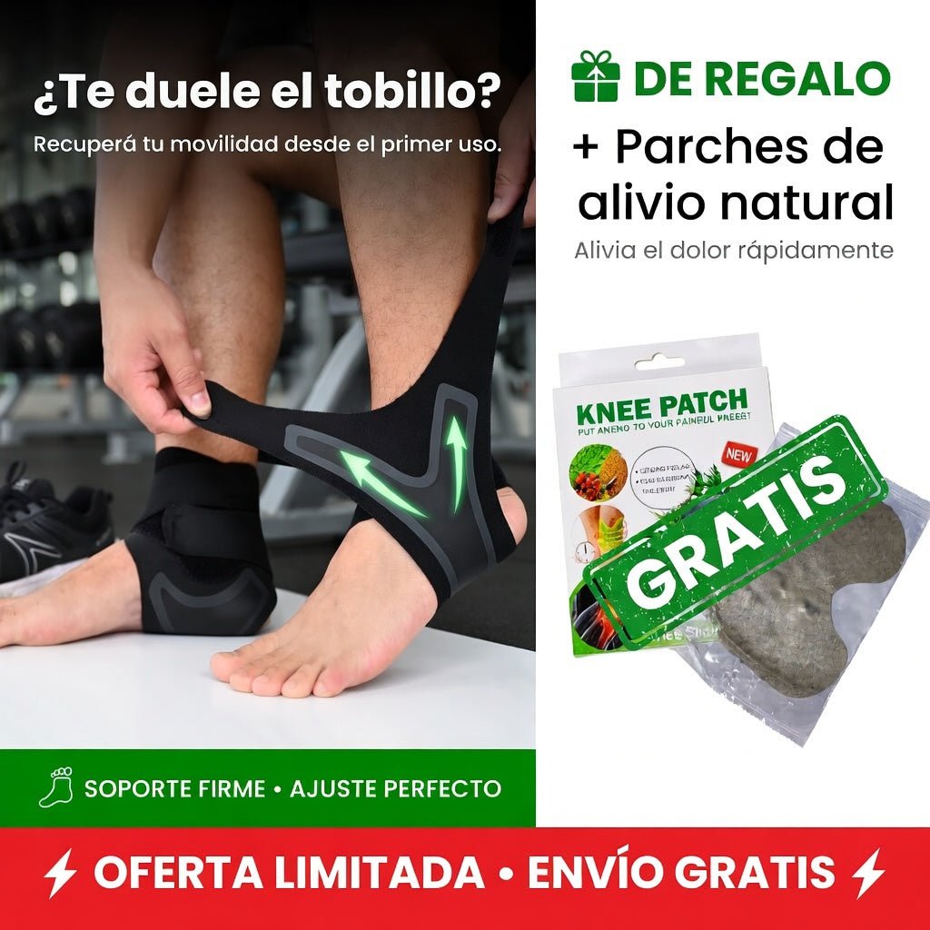 Tobillera de compresion + 10 parches de alivio GRATIS - TodoBacano