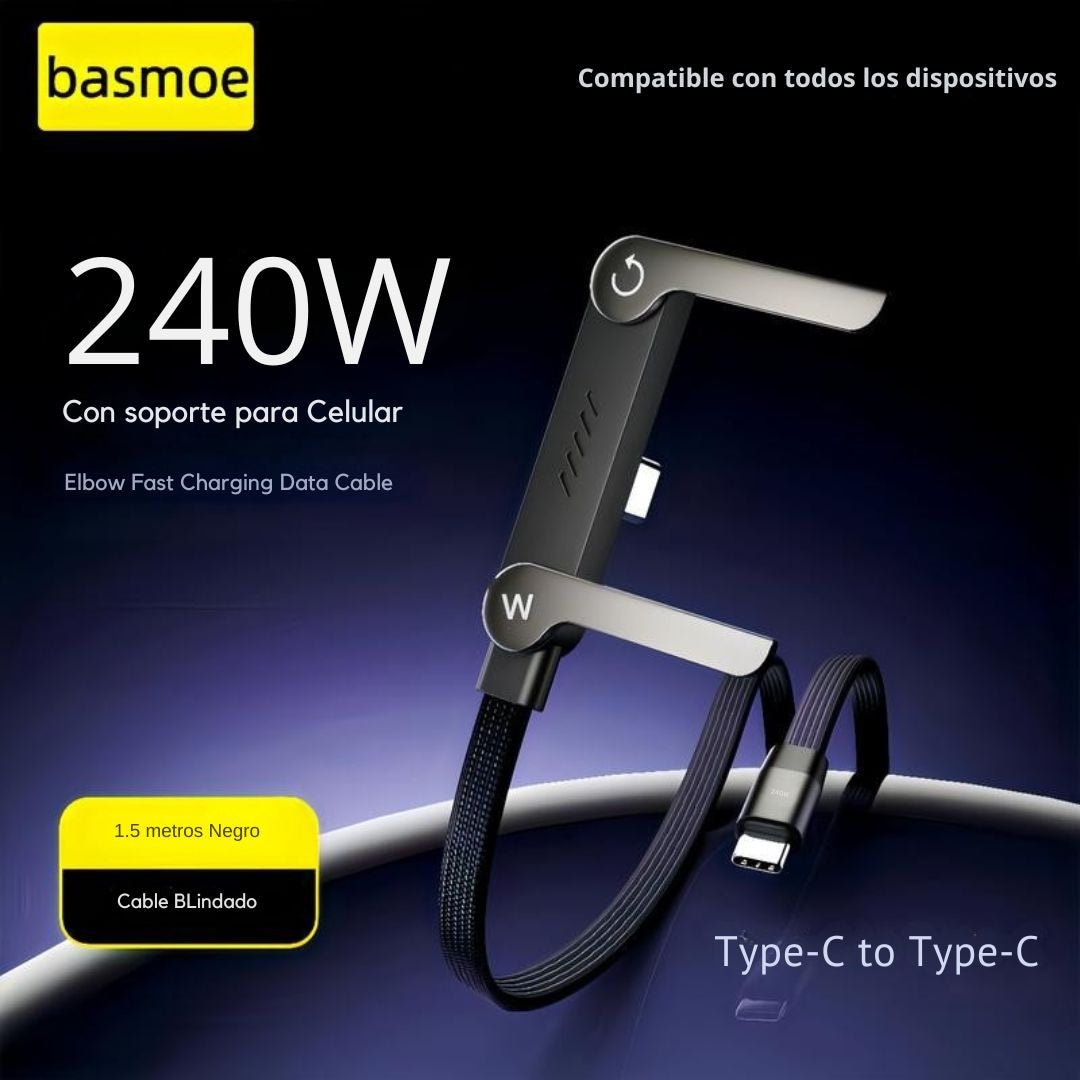 Cable de carga rápida de 240 W con soporte - TodoBacano